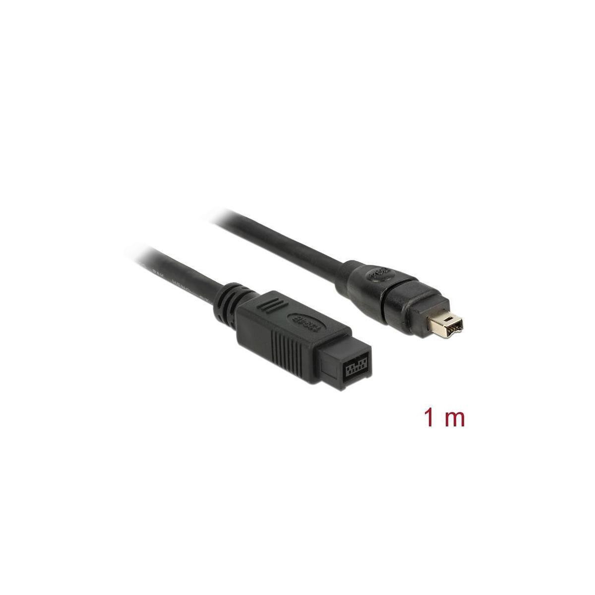 Delock 82588 FireWire-Kabel FW400 4-pins naar FW800 9-pins, 1,00 m