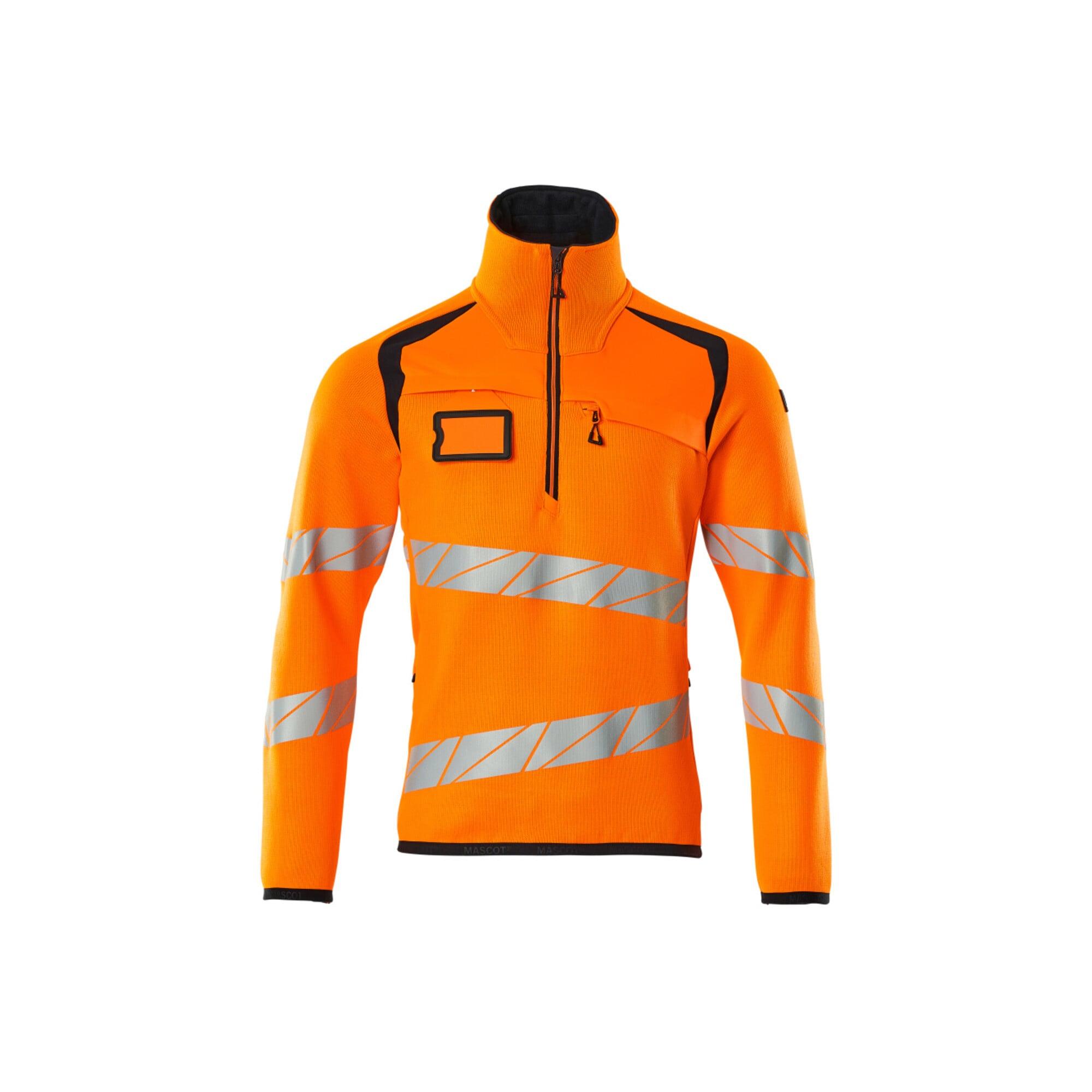 Mascot Strickpullover 3XL hi-vis orange/schwarzblau kurz Reißverschluss (19005-351-14010-3XL)