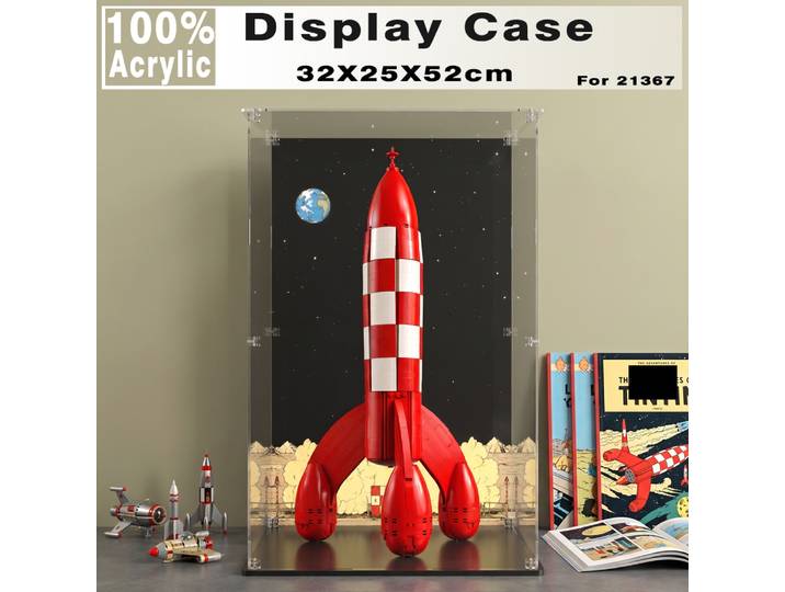 Boîte de présentation en acrylique pour fusée lunaire Lego 21367, boîte de rangement transparente anti-poussière pour modèle (ensemble Lego non inclus)