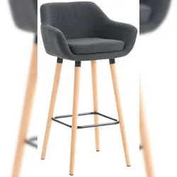 DELUKE® Barhocker mit Lehne Dunkelgrau VILO - Stoffbezug, 99x55x46cm | Barhocker mit Lehne Tresenhocker Barstuhl Küchenhocker Thekenhocker hoher Stuhl