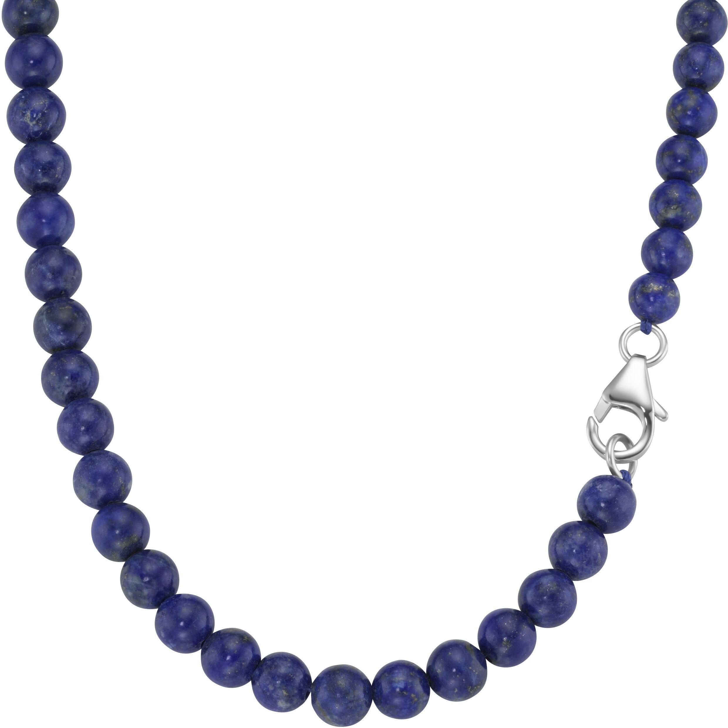 Silberkette SMART JEWEL "Kette mit Edelsteinen oder Perlen, Silber 925", blau, Halsketten, Damen, Silber 925 (Sterlingsilber), Silberkette