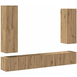 vidaXL 4-tlg. TV-Schrank-Set Wandmontage Artisan-Eiche Holzwerkstoff