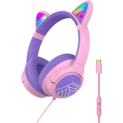 PowerLocus Bobo Ears Wired, Kinderkopfhörer mit USB-C-Kabel