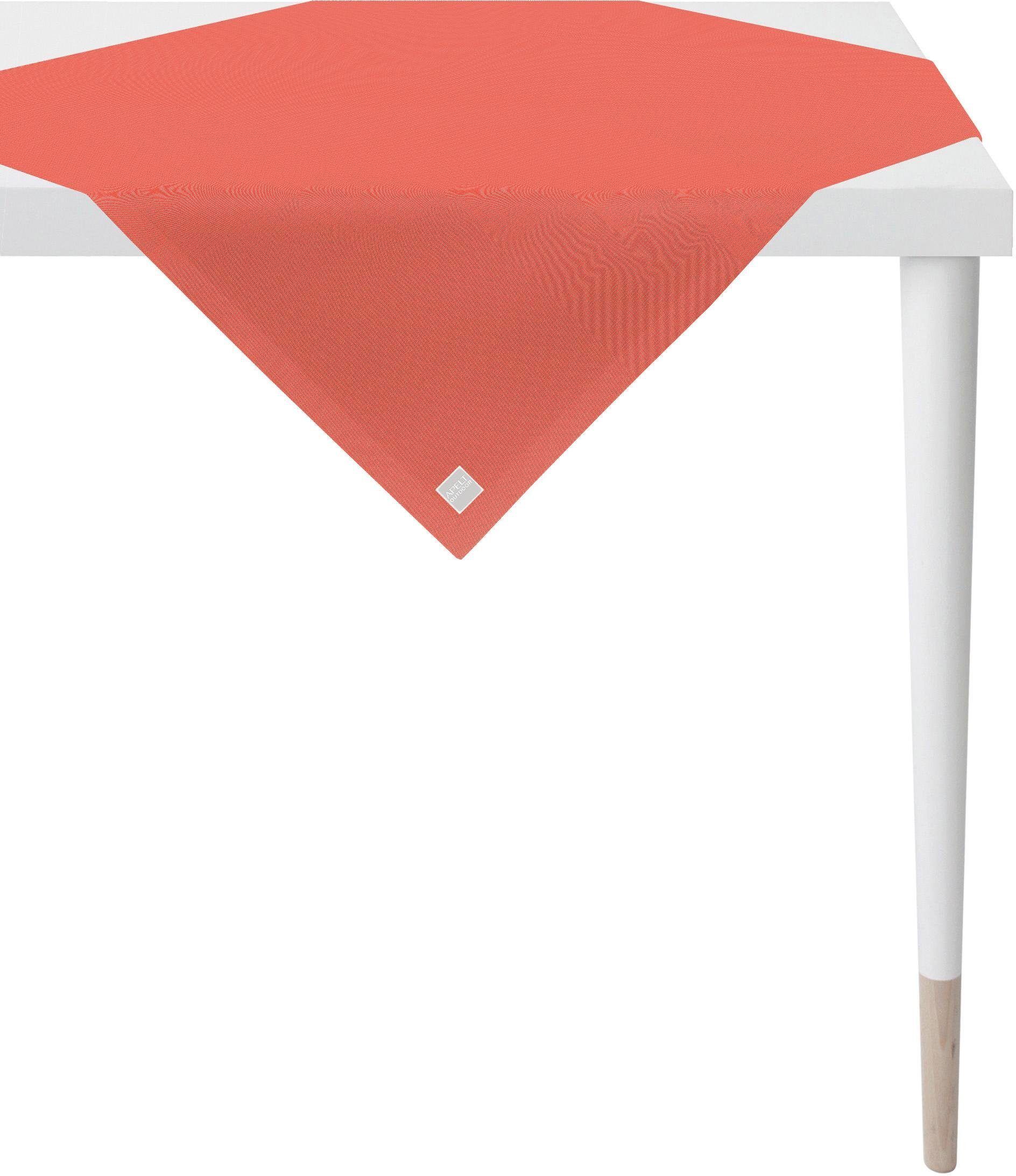 Mitteldecke APELT "3959 Outdoor, Sommerdeko, Sommer", orange (koralle), B:88cm L:88cm, Polyester, Tischdecken, Mitteldecke, Panama