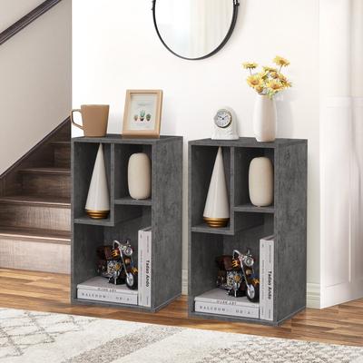 Bookshelves and Bookcases Set of 2 Floor Standing 3 Tier Display Storage Shelves Small Bookcase for Home Office