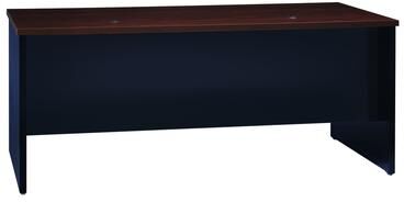 "Hirsh Executive Office Modular Left-Hand Single Pedestal File Office Desk, 36"" D x 72"" W, Black / Walnut"