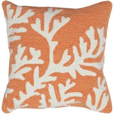 Trans Ocean Import Co Inc "Coastal Coral Decorative Pillow 18"" Square, 18"" Square, Coral"