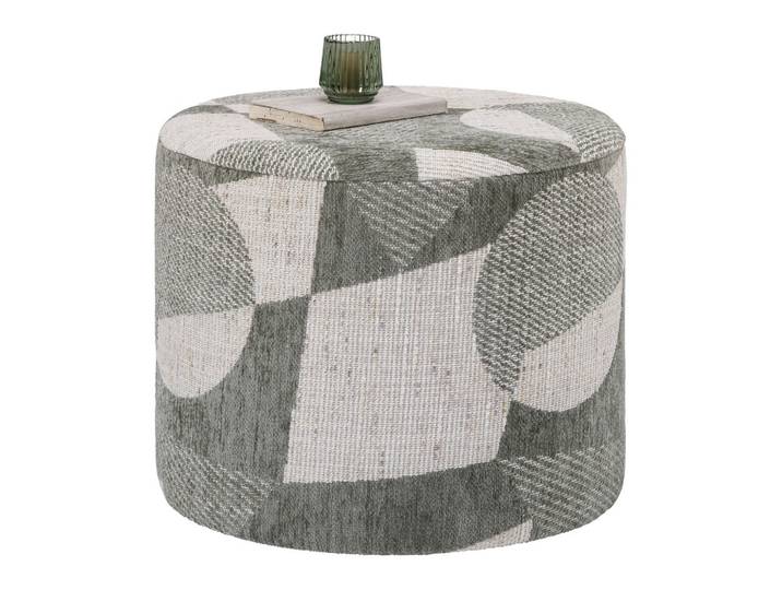 Hocker Graugrün Textil, Holzwerkstoff