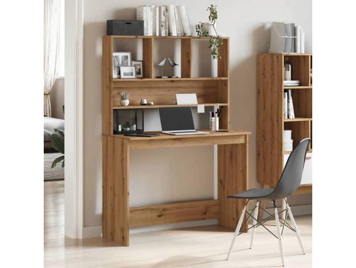 Bureau d'étude-Bureau avec étagères chêne artisanal Bois d'ingénierie -1parcel DECO B3628619