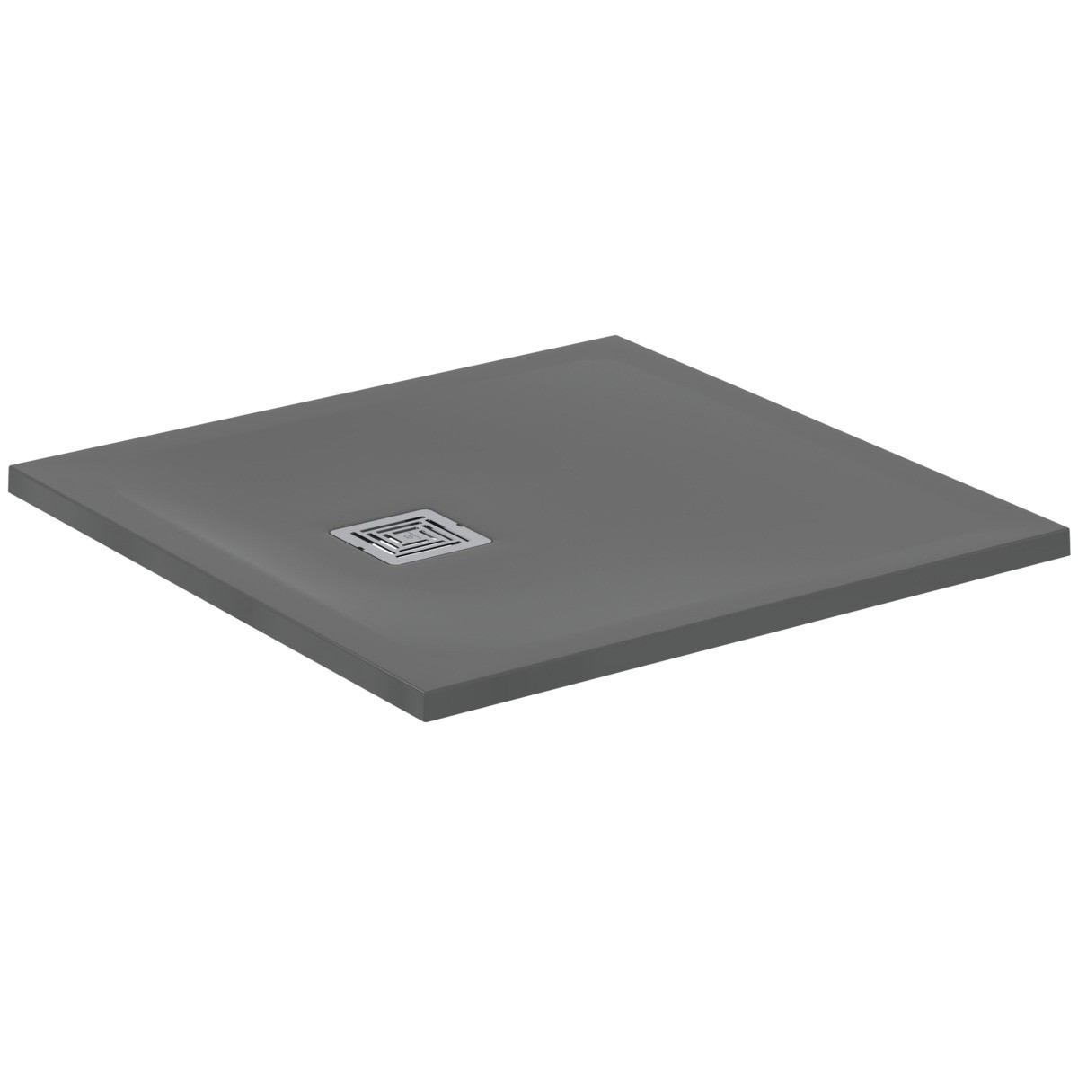 Ideal Standard Quadrat-Duschwanne Ultra Flat S + 800x800mm Abl.25cm Mitte/Seite Grau, T5600FS T5600FS