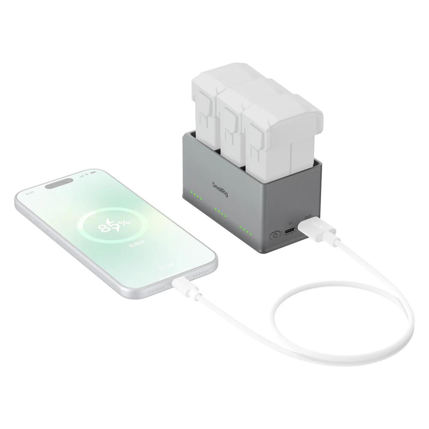 SmallRig 6502 100W Battery Charger for DJI Mini 5 / 4 / 3 Pro (Kamera Akku Ladegerät) (6502)