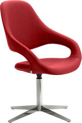Drehsessel SAMBA, belastbar bis 200 kg, Hochlehner, rot