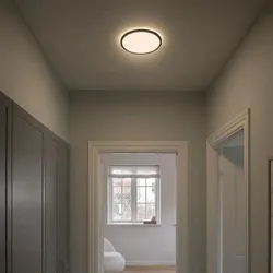 Ultraflache runde Badezimmer Deckenleuchte 29cm dimmbar mit umsaltbarer Farbtemperatur schwarz IP54