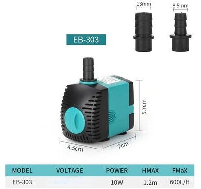 Inspired Living Ultra Quiet Submersible Aquarium Water Pump With Filter (3W25W) 10w eu Plug 220v 50hz