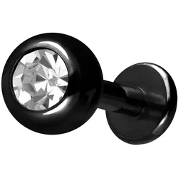 Titan Labret mit Innengewinde KRISTALL