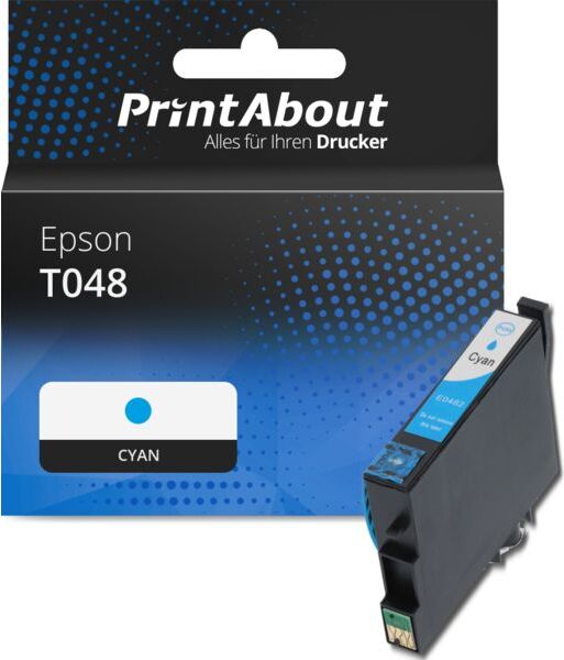 PrintAbout Druckerpatrone kompatibel mit Epson T0482 (C13T048240) - Cyan