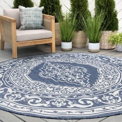 Alise Rugs Exo Coastal Oriental Indoor/Outdoor Area Rug