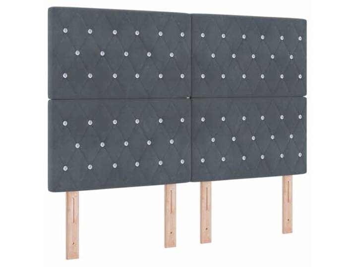 Makastle Kopfteil Dunkelgrau Samt 144 x 128 cm Höhenverstellbar 118/128 cm