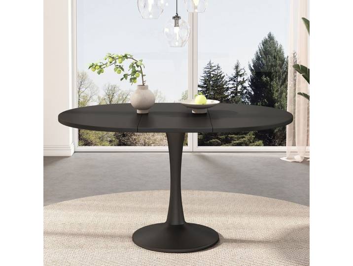 Table à manger extensible table basse 100/140x100x75 cm table à manger ovale simple et moderne noire