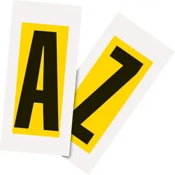 Aufkleber I Kombipackung Buchstabe A-Z, gelb/schwarz, Folie, SH 150mm, 72x170mm, 1 je Buchst./PAK