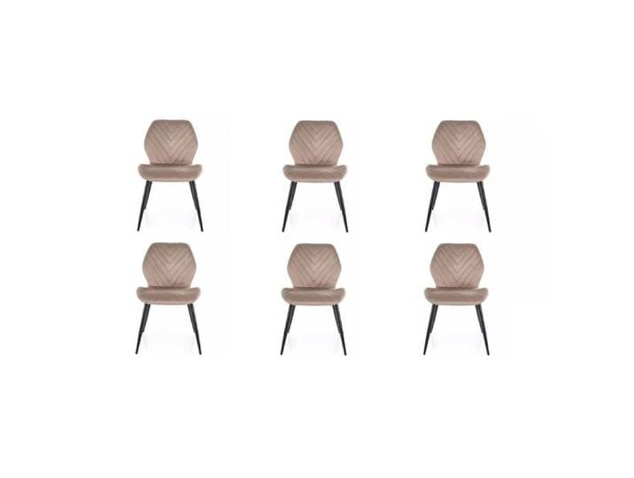 Lot de 6 chaises en velours - Gamme Mike - Taupe