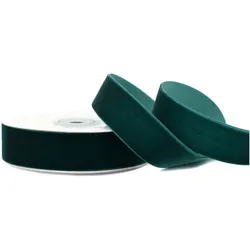 Creativery 25mm Samtband 5m Schleifenband Geschenkband Borten Stoffband Dekoband Dunkelgrün
