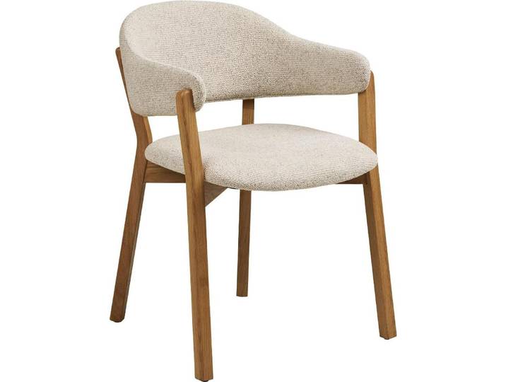 Bera chaise de salle à manger avec accoudoirs chêne\, beige.