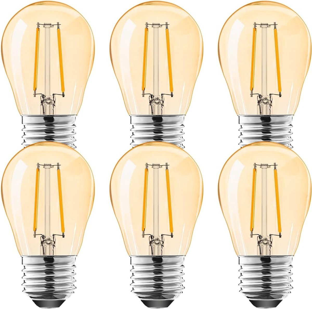 Set van 6 LED Vintage Edison Lampen, 2W, 2700K Warm Wit, 10W Equivalent, Niet Dimbaar