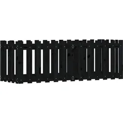 Helloshop26 - Hochbeet für Pflanzen Blumen Terrasse Garten Gartengestaltung mit Zaun 150 x 50 x 50 cm massive schwarze Kiefer 02_0039799
