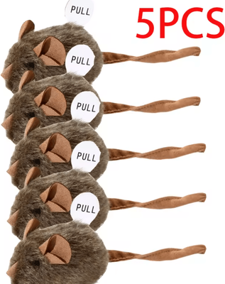 Inspire Curations TinyPounce Plush Mouse Cat Chew Toy 5pcs