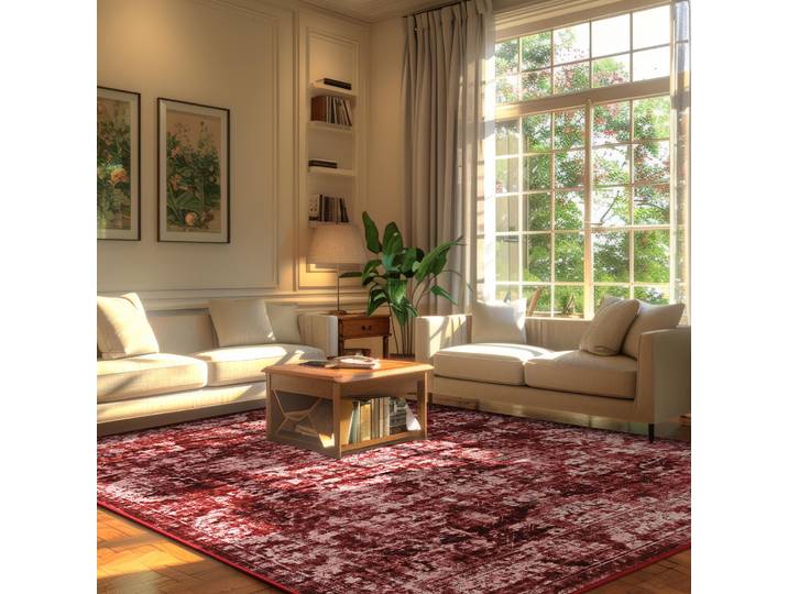 VIKAMA Tapis de salon de luxe rétro américain - Tapis de style ethnique bohème pour canapé, table basse, chambre à coucher et sous - Tapis de lit