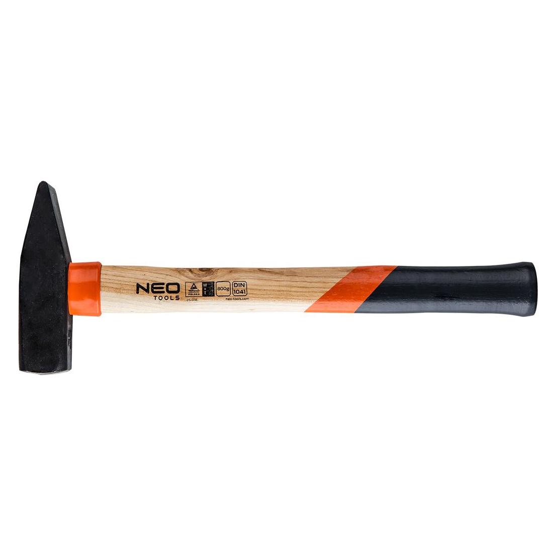TOP Schlosserhammer, Holzstiel 800g 345mm (25-018) (800 g) (TOP-25-018)