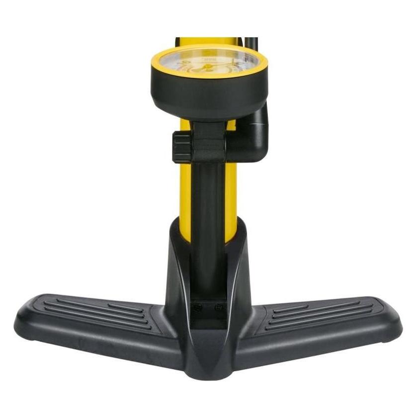 Dunlop Fahrrad Standpumpe mit Manometer und 3 Adaptern Gelb (8711252255255)