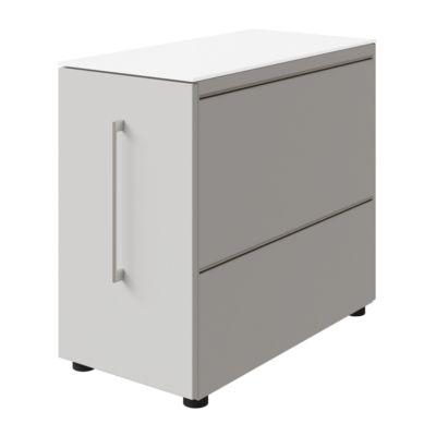 Standcontainer SOLUS PLAY, mit Utensilienauszug, Schublade, Ansatz rechts, Tiefe 400 mm, weiß