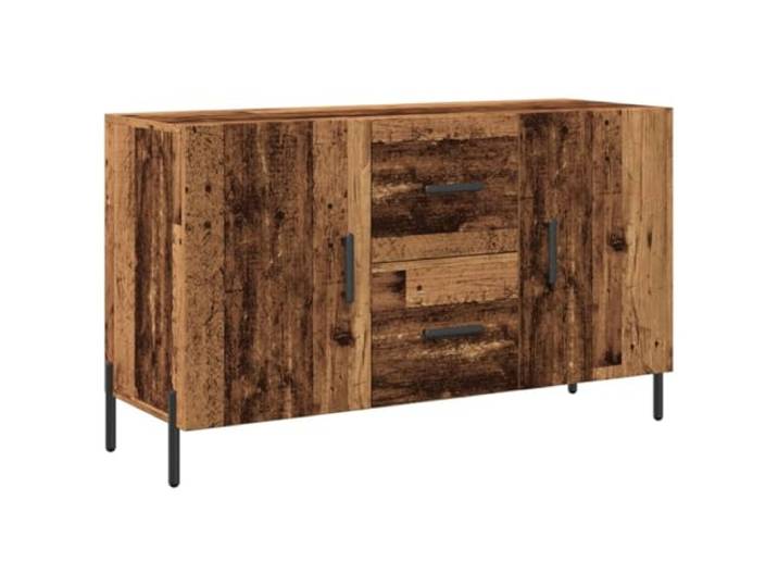 GHVBNMF Sideboard Altholz-Optik 100x36x60 cm Kommode mit Metallfüßen Elegante Anrichte in Altholz-Optik für Schlafzimmer, Flur und Wohnzimmer mit stabilen Füßen aus Metall.