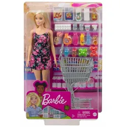 Barbie Puppe mit Einkaufswagen