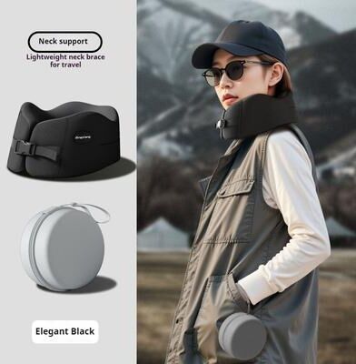 StayWell Memory Foam, U shaped Pillow, Travel Neck Pillow, Soft Comfortable, Car Airplane Pillow, Office Sleeping Pillow black