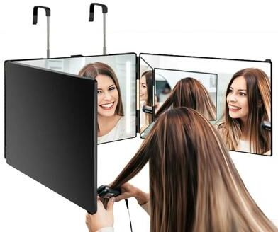 Fusion Finds Way Mirror With Adjustable Hook Trifold Hair Cutting & Makeup Mirror Way Mirror With Adjustable Hook Trifold Hair Cutting & Makeup Mirror
