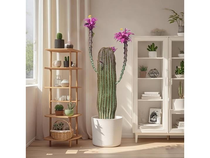 Grand cactus artificiel de 109 cm en pot, plante succulente réaliste, fausse plante du désert pour la décoration de la maison, du bureau ou du salon