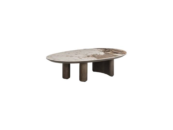 Ovaler Design Couchtisch „Langford“ mit Keramik-Tischplatte Braun Richmond Interiors