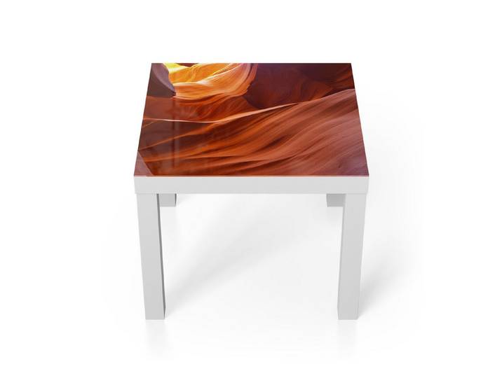 DEQORI Couchtisch 'Lichtspiel des Feuerfels', Glas Beistelltisch Glastisch modern