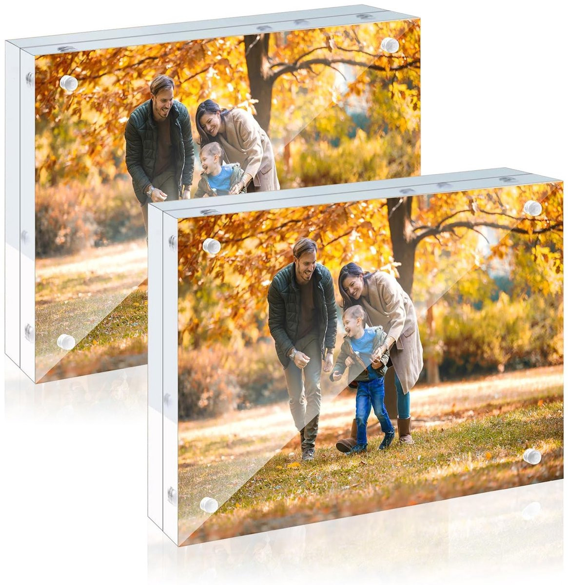 Dailygoods Dubbelzijdige Magnetische Acryl Fotolijst 10x15 cm - 2 stuks