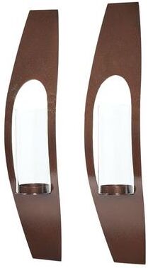 Touch Of Class Metal Candela Wall Sconce Pair, Pair, Antique Copper