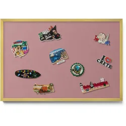 MAGNETTAFEL 60x40 cm Goldener Rahmen Pastellrosa