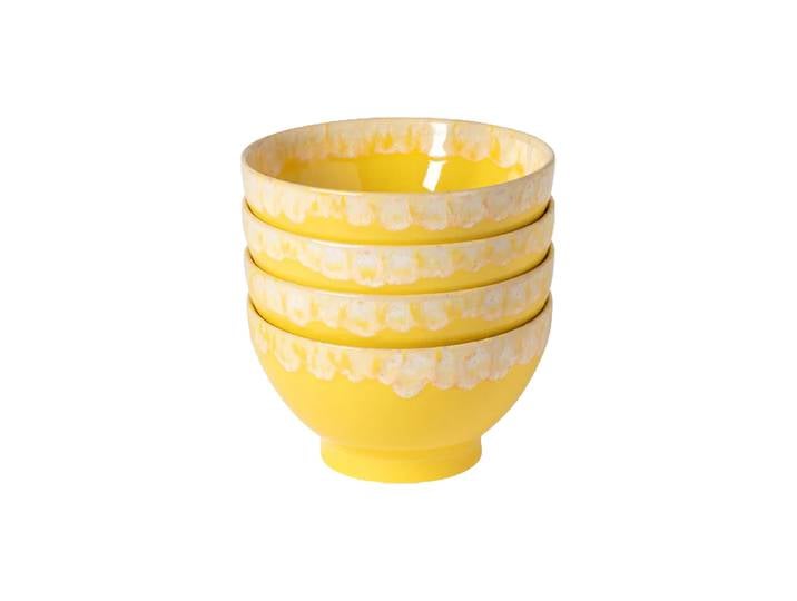 Handgefertigte Schalen „Latte Bowls“, 4er-Set Gelb Costa Nova