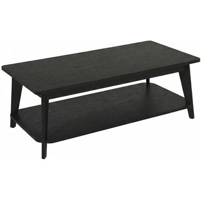 Couchtisch JAHNKE "SIXTY COFFEE", schwarz (eiche schwarz, eiche schwarz, eiche schwarz), B:110cm H:40,3cm T:55cm, Tische, Couchtisch, Couchtisch, 2 Ebenen, Skandi, Eiche-Optik, Breite:110 cm