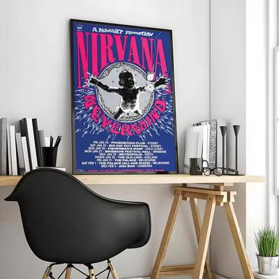Inspire Essentials Nirvana Rock Band Canvas Poster Waterproof Wall Art 5 5.91 7.87 In