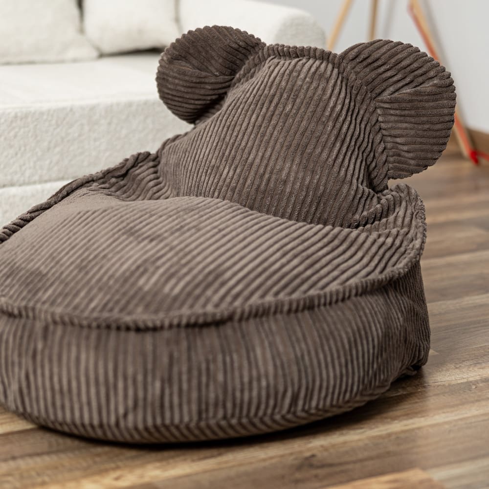 MeowBaby Pouf Chambre Enfant - Fauteuil Poire Confortable Marron 58x50x67cm