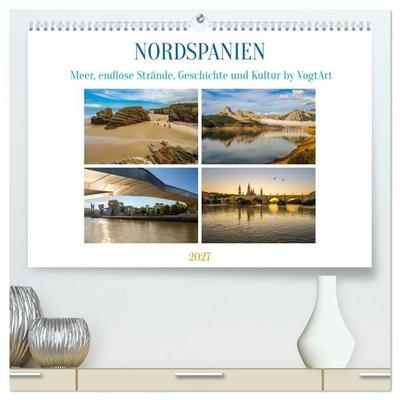 Nordspanien, Meer, endlose Strände, Geschichte und Kultur by VogtArt (hochwertiger Premium Wandkalender 2027 DIN A2 quer), Kunstdruck in Hochglanz