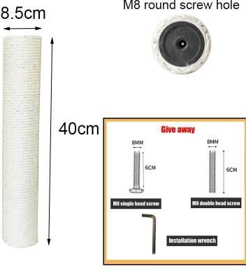 Inspired Finds DIY Sisal Cat Scratching Post Replacement For Cat Trees & Climbing Frames 15.75x3.35in